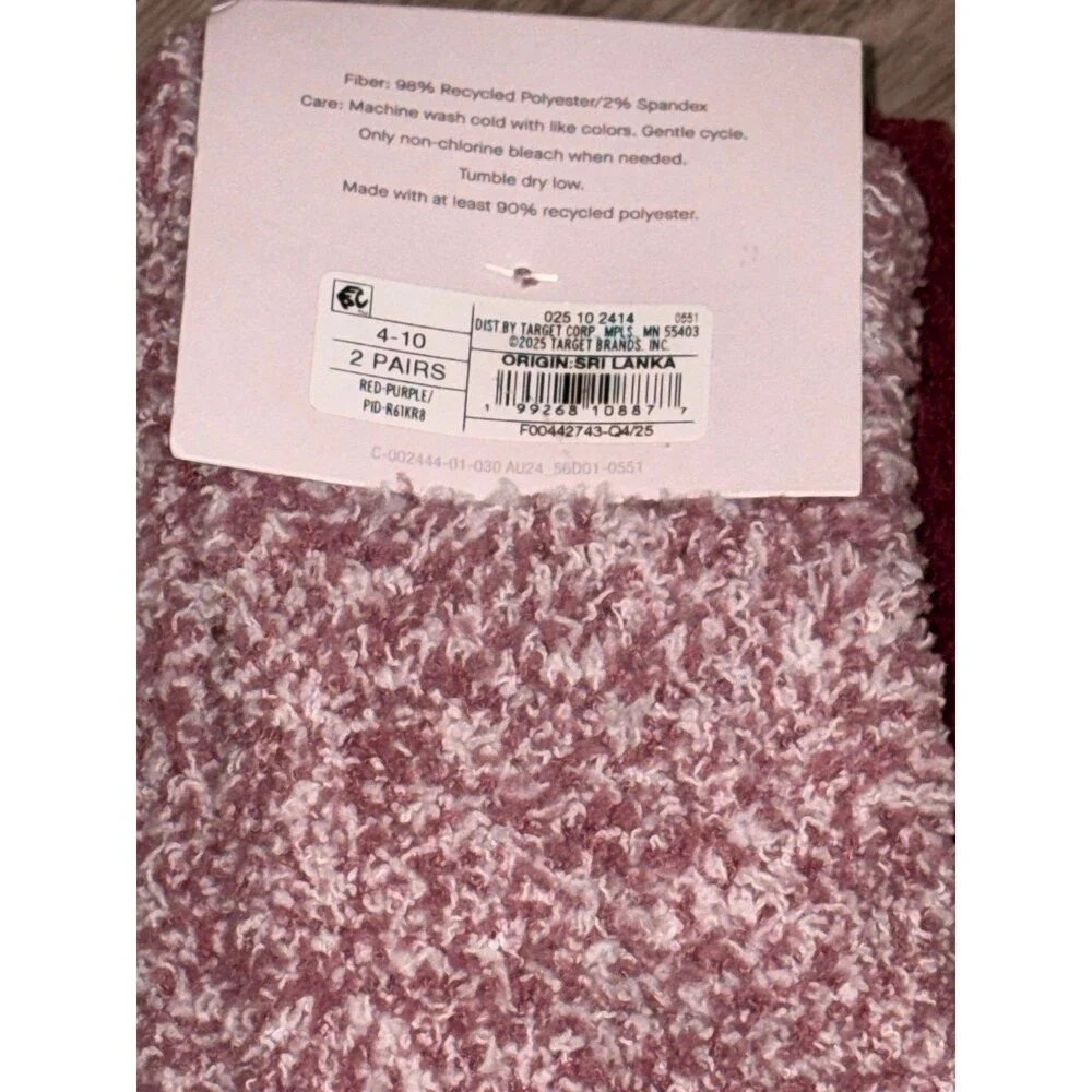 Auden Super Soft and Cozy Crew Sock‎ 4-10 NEW in Packaging